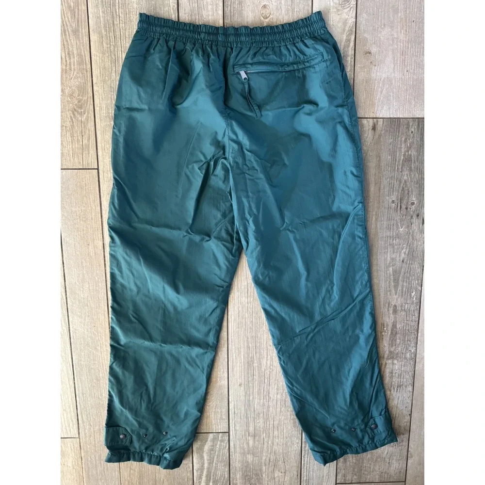 Vintage 90s Nylon Track Pants Mens Large Teal Green Windpants Retro Outdoor